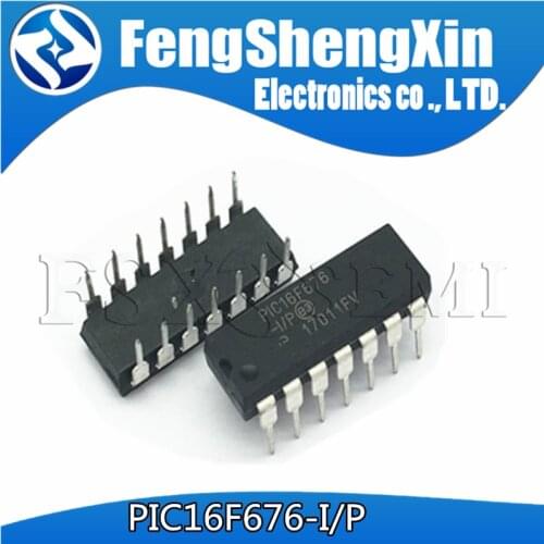 2pcs/lot PIC16F676-I/P DIP14 PIC16F676 DIP PIC16F676-IP DIP-14 8-Bit CMOS Microcontrollers