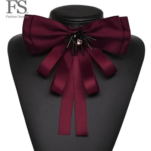 FASHIONSNOOPS New Classic Cloth Clip Women Tie Bow Brooches Hot Fashion Lovely Bowknot Charming Statement Scarf Brooches Pins