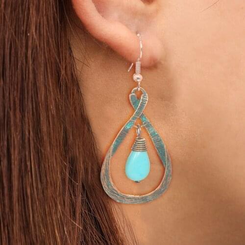 Modyle Bohemia Statement Crystal Drop Earrings Boho Turkish Vintage Ethnic Jewelry Drop Earrings For Women