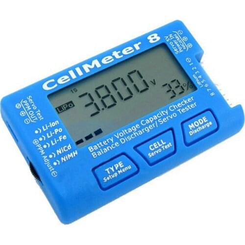 FATJAY RC hobby Model AOK CellMeter 8 multifunctional ditigal servo tester 1-8S Battery Capacity Voltage Checker Meter For LiPo