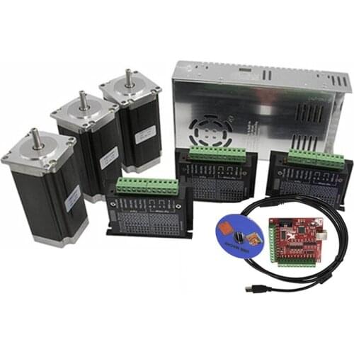Nema 23 Stepper motor set motor +TB6600 driver+ breakout board+350W power supply CNC Router