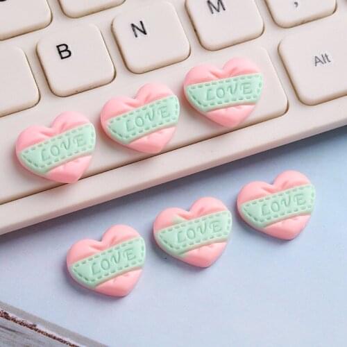 40Pcs2*1.6cm Heart Flatback Planar Resin Materials DIY Crafts Phone Shell Refrigerator Paste Shoes Clothing Sticker Accessories