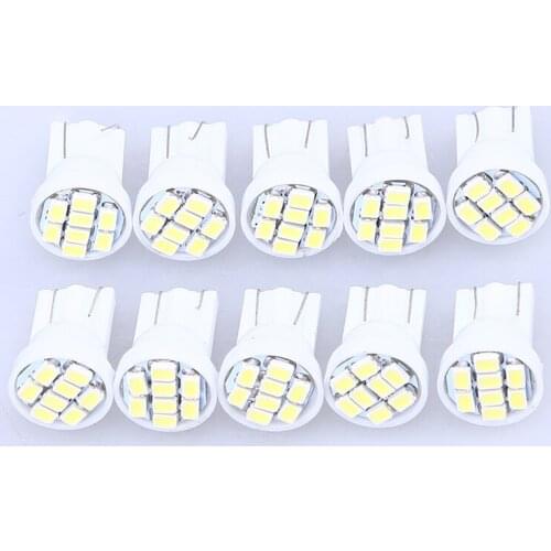 POSSBAY 10Pcs Micro 8 SMD T10 1206 Car LED Light Auto Interior Dome White Bulb Lamp Car Side Wide Wedge Reading Lights