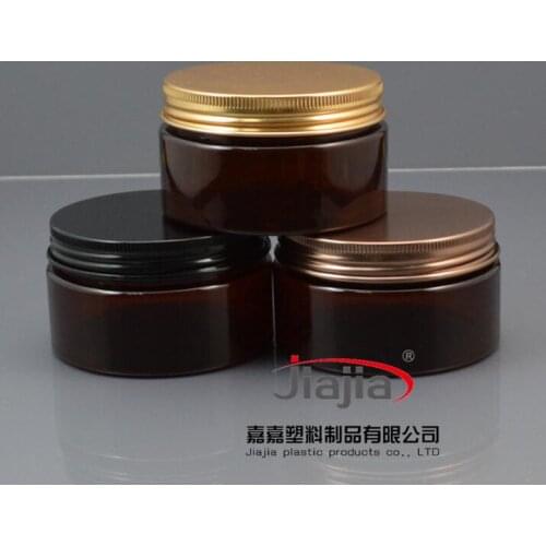 100ml Empty Container for Styling Gel Hair Wax 100g Cream Jar PET Packaging,100g brown Jar with gold/bronze/black aluminum cap