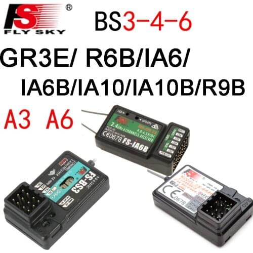 Flysky FS-GR3E FS-A3 FS-A6 FS-R6B FS-X6B FS-iA6 FS-iA6B FS-A8S FS-R9B FS-BS3 BS4 BS6 FS-iA10B X6B Rc Receiver