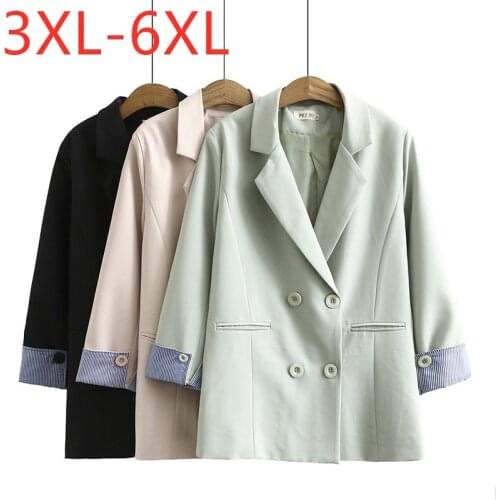 New ladies autumn winter plus size blazers for women large loose casual long sleeve pocket blazers button coat 3XL 4XL 5XL 6XL
