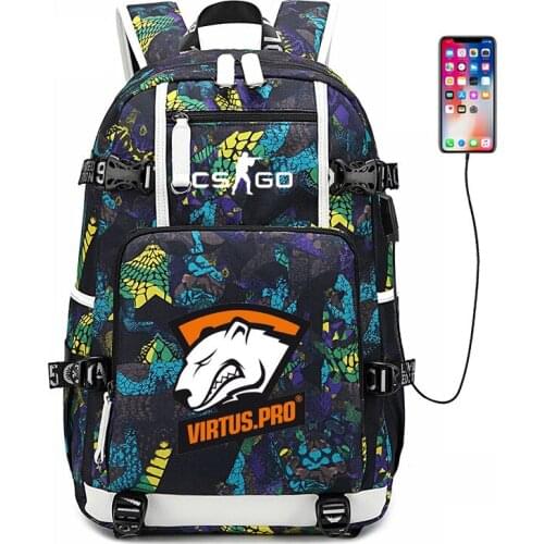 CSGO Games OL Backpack USB Charge Travel School Students Bag Printing Fashion School Casual Laptop Mochilas Gifts