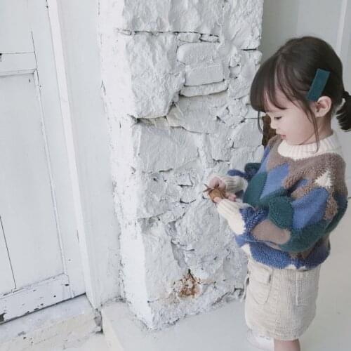 Girls Sweater Babys Coat Outwear 2021 Blue Thicken Warm Winter Autumn Knitting Casual Pullover Top Cotton Childrens Clothing