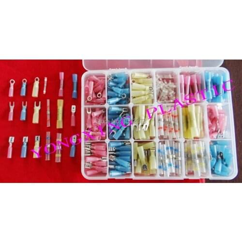 350 piece assortment heat shrink terminal block from 26-10AWG(0.25-6.0mm Square) connector 350pcs value pack box package