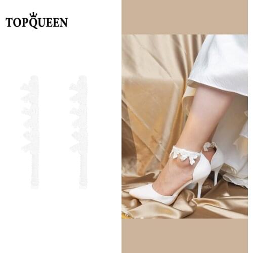 TOPQUEEN-AS15 Elastic Bow-Knot Tie Shoe Laces Belt Band Holding Loose high Heels Pumps Anti-slip Shoe Straps