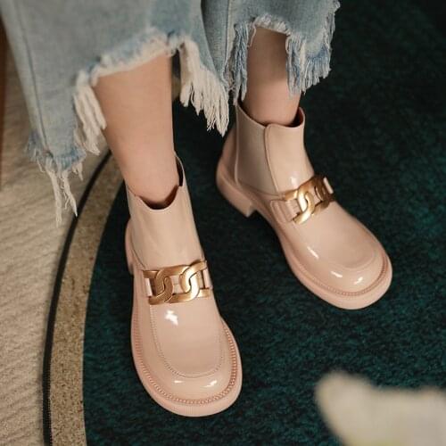 2021 Winter Genuine Leather Round Toe Women Boots Female Platform Boots ANKLE Boots Women Shoes