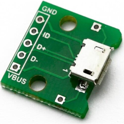 10PCS MICRO USB To DIP Female B-Type Microphone 5p Jumper To in-Line Adapter Board Welding