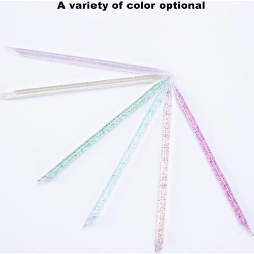 100Pcs/Bag Point Drill Stick Reusable Safe PS Oblique Head Nail Faux Crystal Stick for Nail