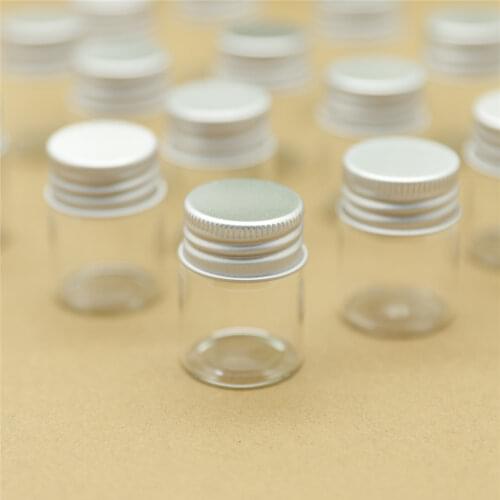 12PCS/lot 30*40mm 15ml Small Glass Bottles Aluminum Caps Glass Jars Vials Test tube Transparent Glass Containers Perfume Bottles