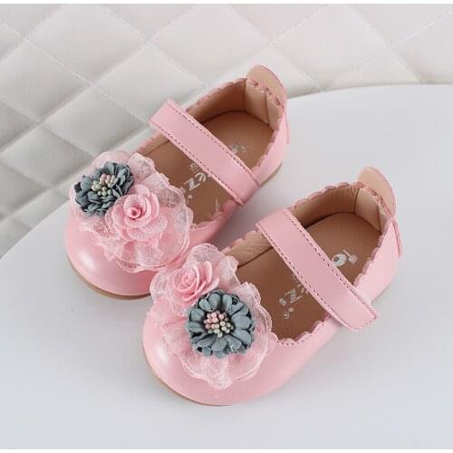 2020 Flowers Princess Shoes For Wedding Party Baby Girls Toddler Shoes Little Girl Single Shoes Chaussure Fille Red Pink White