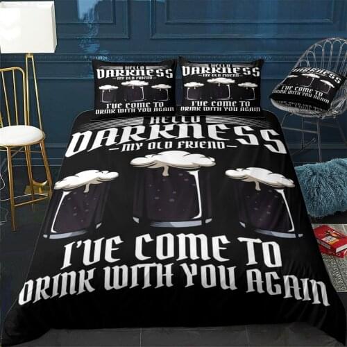 Hello Darkness My Old Frie Duvet Cover Comfortable Quilt Home Decora Design Universal Bedding Set Bedclothes+Pillowcase 3pcs