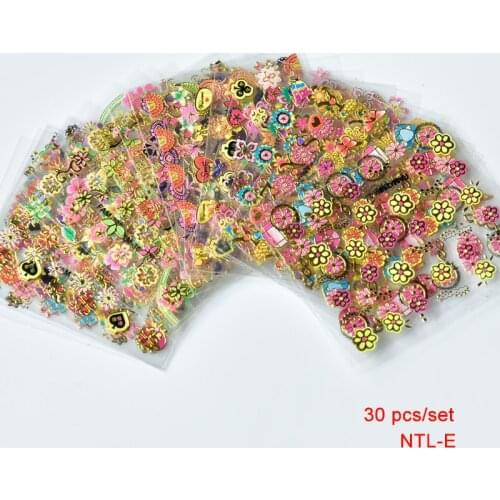 30 Sheets 3D Nail Art Transfer Foils Stickers Super Beautiful Nail Gel Polish Wraps Nail Art Stickers Gold &Pink Flower Decal-E