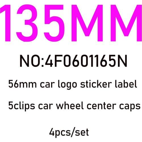 4pcs 135MM 5clips 4F0601165N Black/gray Base Car Wheel Hub Cap Wheel Center Cover for Car Styling Blue Black 56MM Sticker Decal