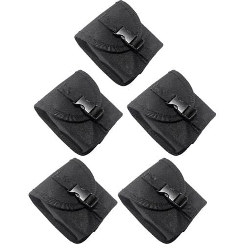 5 Pieces Scuba Diving Snorkeling Spare Weight Belt Pocket Pouch with Quick Release Buckle Strong Diving Equipment Black