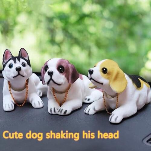 Car Doll Husky Beagle St Bernard Shepherd Shake Head Dog Decoration Car Interior Decoration Cute Creative Gift Tabletop Ornament