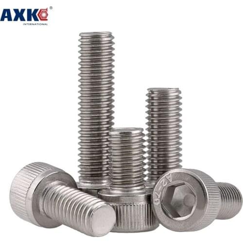 AXK 50pcs 304 stainless steel GB70/DIN912 bolt Cylindrical hexagon socket head cap screw M3*3-100MM
