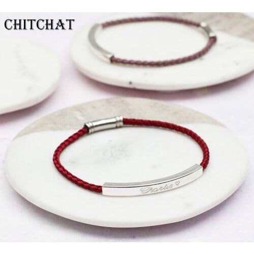 5 Color Rope 16.5CM Personalized Stainless Steel Custom Name Bracelets Best friend Bracelet Jewelry
