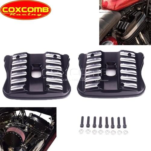 Black CNC Aluminum Motorcycle Top Rocker Box Cover For Harley Sportster XL Iron 883 XL883N Seventy Two XL883 XL1200 48 72 Custom