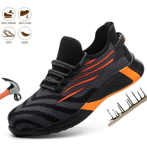 Mens Safety Shoes Steel Toe Cap Breathable Outdoor Steel Toe Footwear Industrial and Construction Advisable Shoes