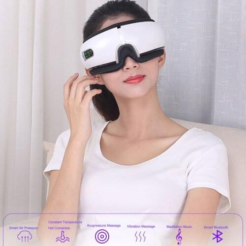 Electric Smart Eye Massager with Heat Air Pressure Airbag Vibration Bluetooth Eye Care Massage Protectors Relieve Eyes Fatigue