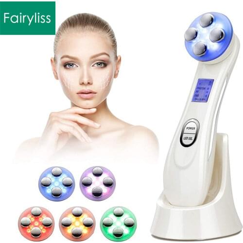EMS LED Photon Massager Mesotherapy Electroporation RF Radio Frequency Facial Skin Care Device Face Lift Tighten Beauty Machine