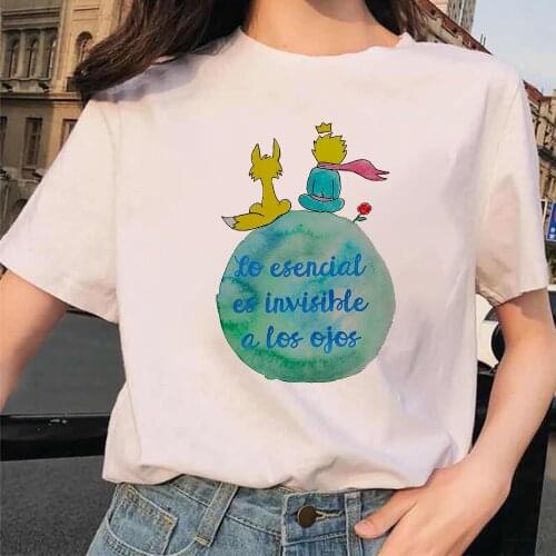 France Womens T-shirts Casual Fairy Tale Earth Space Little Prince Hipster Clothes Fashion Harajuku Kawaii Graphic 90s T-shirt