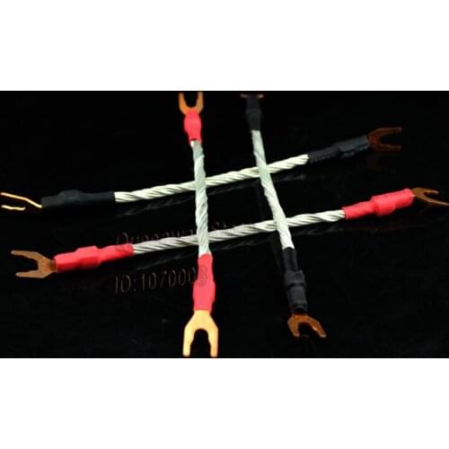 HiFi Hi-end Hiend Nordost Pure Silver Hard Drive Speaker Cable HIFI Speaker Cable Pure Copper CMC solder Y plug 1 Set/4pcs DIY