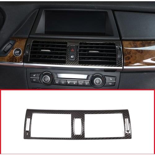 Carbon Fiber Style ABS Plastic Center Air Conditioning Vent Frame Trim For BMW X5 E70 2008-2013 Accessories