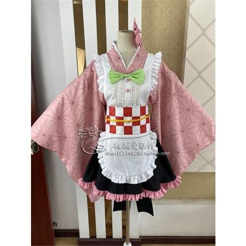 Anime Cosplay Demon Slayer:Kochou Shinobu Kanroji Mitsuri Kamado Nezuko Halloween Carnival Cosplay Performance Costume