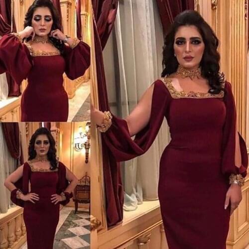 Red prom dresses 2020 square neckline lace sequins sparkly sheath back slit wine red evening dresses formal dresses