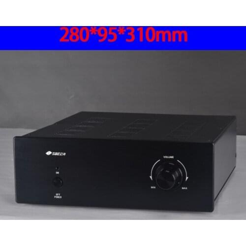 KYYSLB 280*95*310mm QJ-2895 Small Preamp Amplifier Chassis Box House DIY Enclosure with Switch Feet Amplifier Case Shell