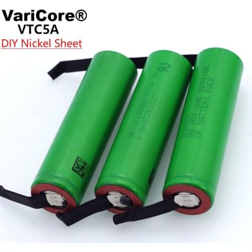 VariCore VTC5A 2600mAh 18650 Lithium Battery 30A Discharge for US18650VTC5 batteries + DIY Nickel Sheets