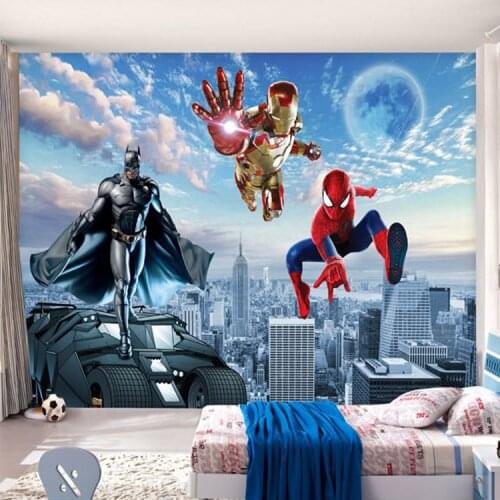 Fashion game room bar Internet cafes background wall wallpaper large mural 3D stereo cartoon Avenger Union wallpaper