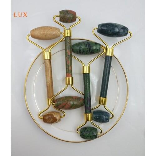 Natural Topaz Rainbow Jade Roller Massage Stick Germanium Stone Roller Massager relieve fatigue Brush Skin Health Beauty Tool