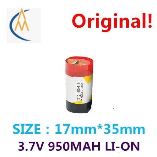 New sufficient capacity polymer li-ion battery 3.7 V 17350 950 mah cylindrical polymer rechargeable batteries and durable