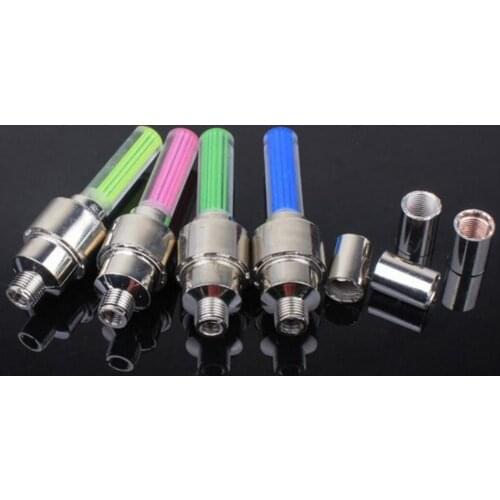 Wholesale New 8pcs/lot Mix Color Bike Bicycle Car Wheel Tire Valve Cap Spoke Neon Flash LED Lights Lamp
