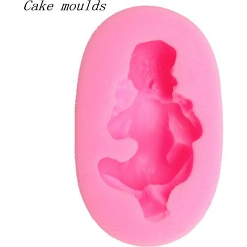 Wholesale Silicone mold K056 Mini sleeping Baby shape Decoration Clay mold Fondant cake mold