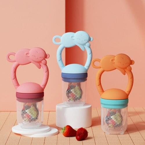 Food Grade Silicone Sanitary Kids Fruit Feeding Pacifier Creative Baby Pacifier Non-slip Home Use