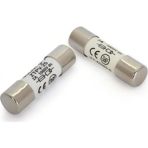Solar PV Fuse 1000V 10*38MM 25A DC PV Metal Alloys for Solar Power System Protection 2pcs/Lot