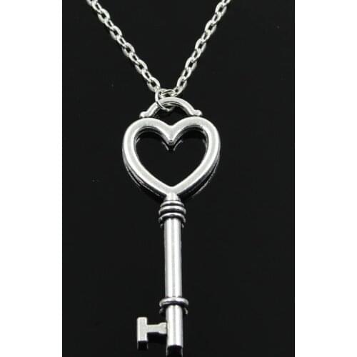 New Fashion Skeleton Heart Key Pendants Round Cross Chain Short Long Mens Womens Silver Color Necklace Jewelry Gift