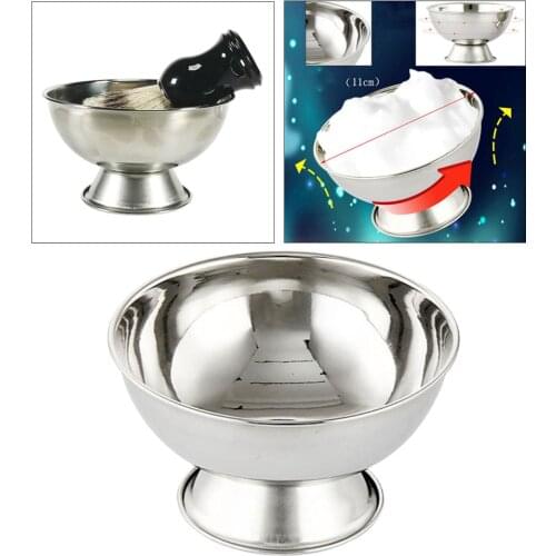 Portable Stainless Steel Barber Mens Shaving Mug Cup Bowl For Soap Cream