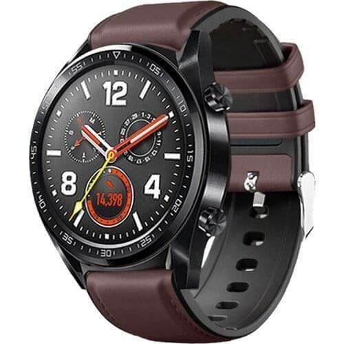 Watch Band 22mm Genuine Leather Strap For Watch Strap Replacements For Huawei GT 2 46mm Watch Mens Strap