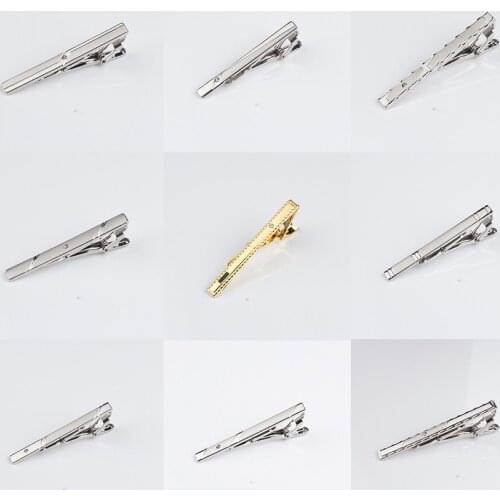 Ricnais New Metal Silver Tie Clip For Men Wedding Necktie Tie Clasp Clip Gentleman Tie Bar Crystal Tie Pin For Mens Gift