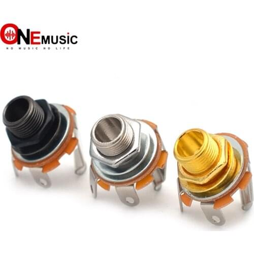 Gold/Black/Chrome 1/4"Mono Input Jack Plug Socket For Electric Guitar Bass,Guitar Pickup output jack Plug Socket 6.35
