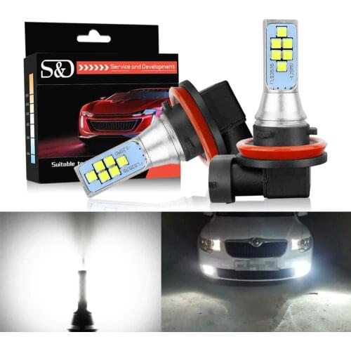S&D 2pcs LED Fog Bulbs H11 H8 H16 LED Car Light HB3/9005 9006/HB4 5202 PSX24W LED Cars Front Light Auto Lamp 12V 24V